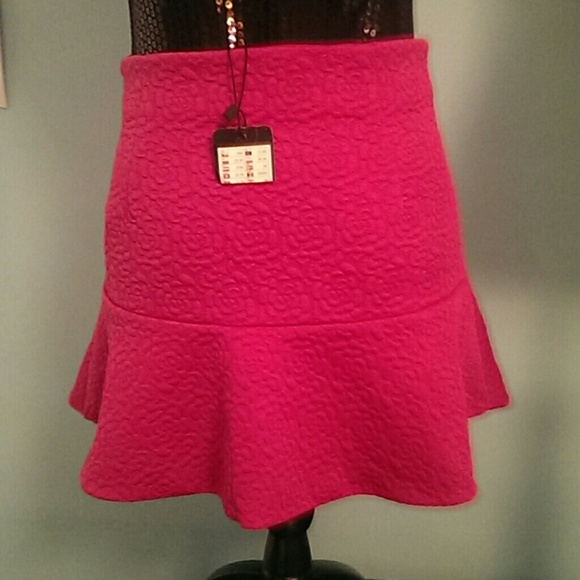 Vintage 90s FB Sister Rose Textured Flared Skirt - Picture 3 of 4